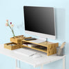 SoBuy BBF01-N, Bamboo Monitor Stand Computer Screen Monitor Riser Desk Organizer, Wood