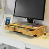 SoBuy BBF03-N, Bamboo Monitor Stand Computer Screen Monitor Riser Desk Organizer, Wood