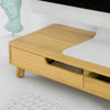 SoBuy BBF06-N, Bamboo Monitor Stand Computer Screen Monitor Stand Desk Organizer, Wood