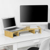 SoBuy BBF08-N, Bamboo Monitor Stand Computer Screen Monitor Riser Desk Organizer, Wood