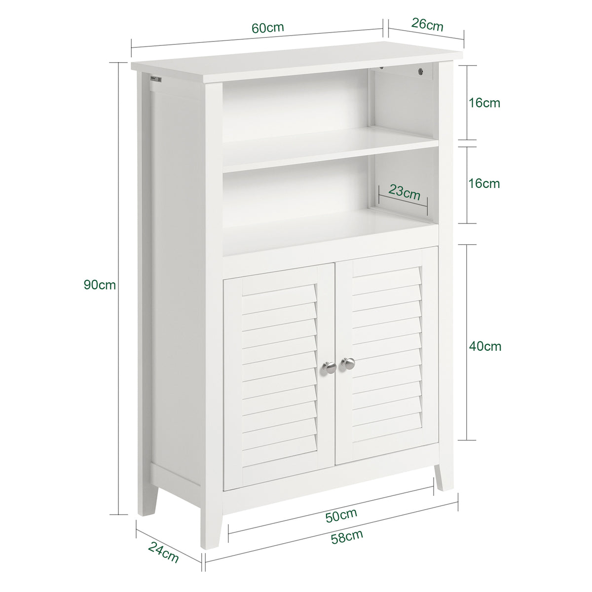 SoBuy BZR13-W, Bathroom Cabinet Bathroom Shelf Bathroom Storage Cabinet Unit, White