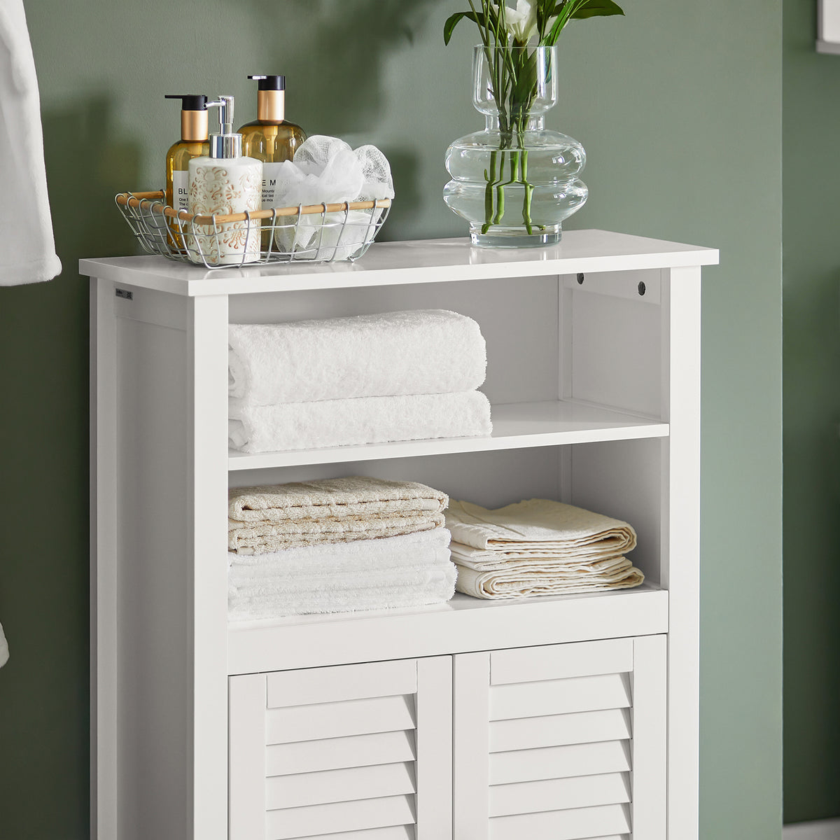 SoBuy BZR13-W, Bathroom Cabinet Bathroom Shelf Bathroom Storage Cabinet Unit, White