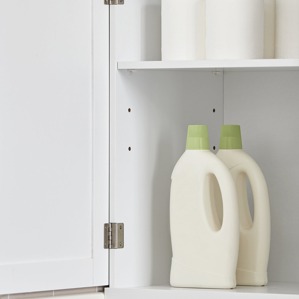 SoBuy BZR17-W, Bathroom Storage Cabinet Unit with 3 Shelves 1 Drawer 1 Cabinet, White