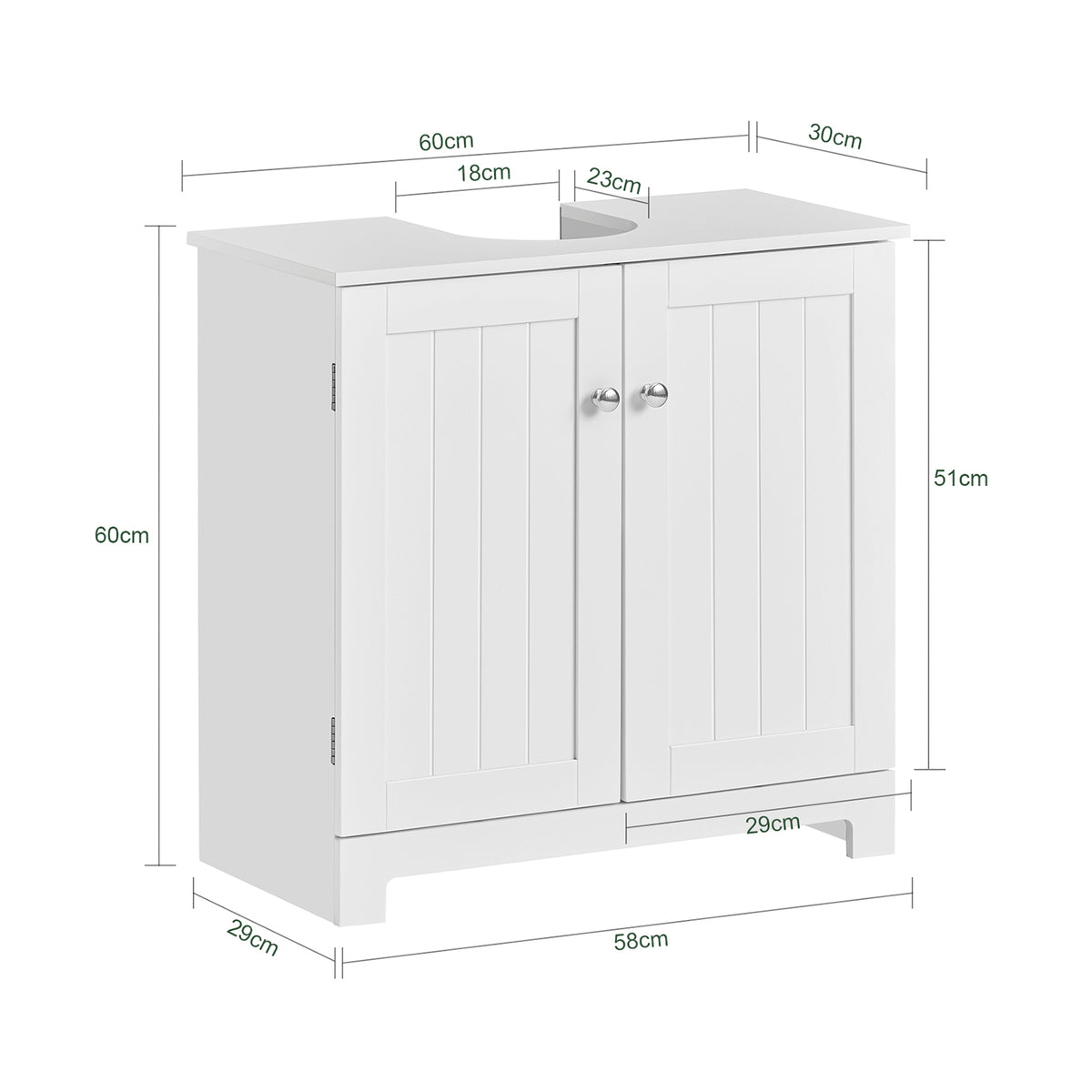 SoBuy BZR18-II-W, Under Sink Cabinet Bathroom Vanity Unit, Suitable for Pedestal Sinks, White