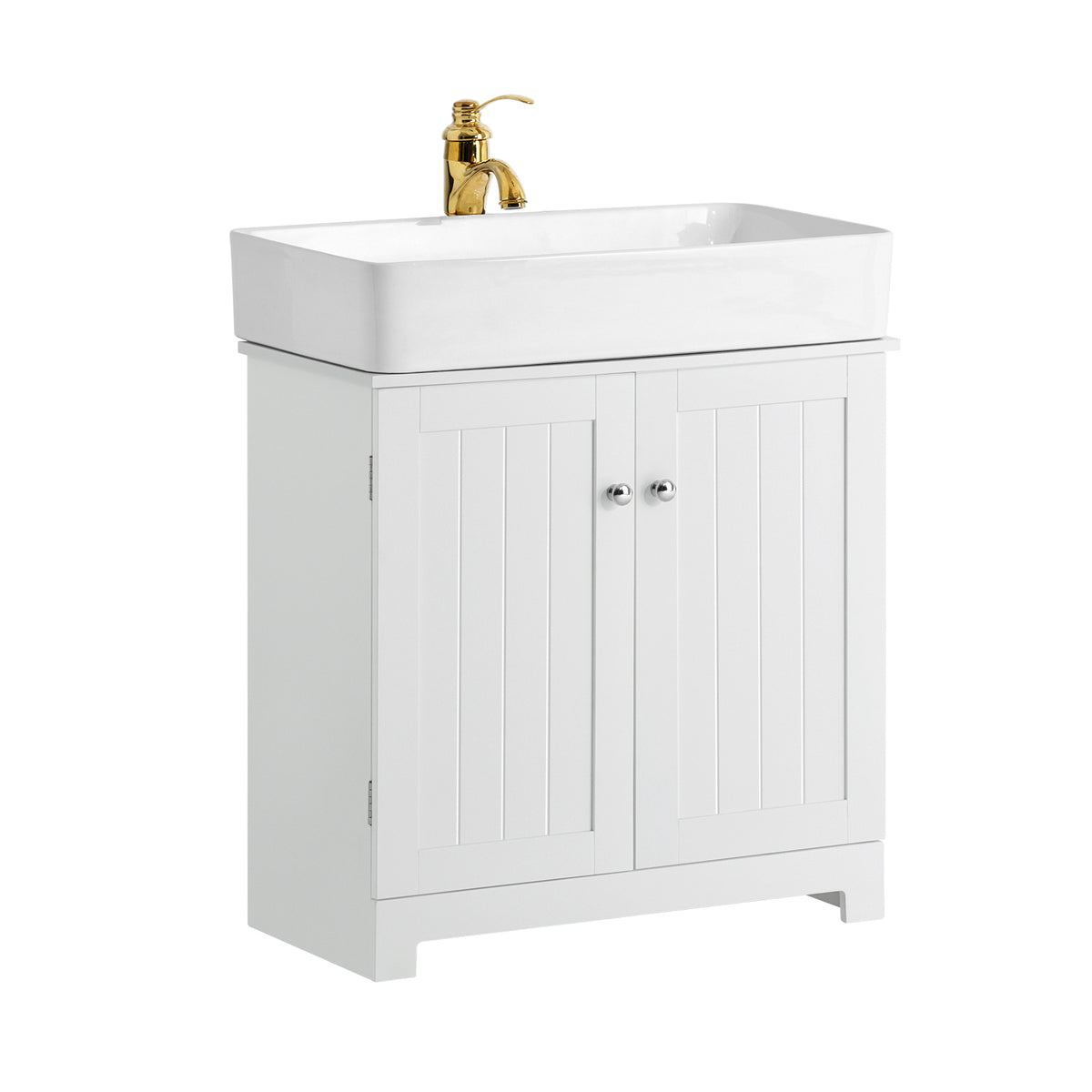 SoBuy BZR18W, White Under Sink Bathroom Storage with Doors