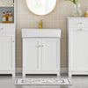 SoBuy BZR18-W, White Under Sink Bathroom Storage Cabinet with Doors, White