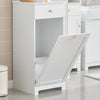 SoBuy BZR21-W, Laundry Cabinet Laundry Chest Bathroom Storage Cabinet with Laundry Basket White W40 x D38 x H90cm