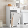 SoBuy BZR21-W, Laundry Cabinet Laundry Chest Bathroom Storage Cabinet with Laundry Basket White W40 x D38 x H90cm