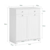 SoBuy BZR33-W, Bathroom Cabinet with Laundry Baskets - Bathroom Storage Unit with 2 Drawers and 2 Removable Baskets, Laundry Cabinet for Towel Storage in MDF, White, W78 x D38 x H90 cm