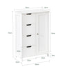 SoBuy BZR37-W, Bathroom Storage Cabinet Cupboard with 4 Drawers and 1 Door, White
