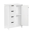 SoBuy BZR37-W, Bathroom Storage Cabinet Cupboard with 4 Drawers and 1 Door, White
