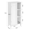 SoBuy BZR39-W, Bathroom Storage Cabinet Cupboard with 3 Shelves and 1 Shutter Door, White