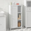 SoBuy BZR39-W, Bathroom Storage Cabinet Cupboard with 3 Shelves and 1 Shutter Door, White