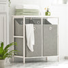 SoBuy BZR57-W, Bathroom Storage Laundry Cabinet with 2 Removable Laundry Baskets, White