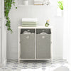 SoBuy BZR57-W, Bathroom Storage Laundry Cabinet with 2 Removable Laundry Baskets, White