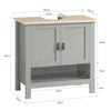 SoBuy BZR69-HG, Under Sink Cabinet Bathroom Vanity Unit Bathroom Storage Cabinet, Grey