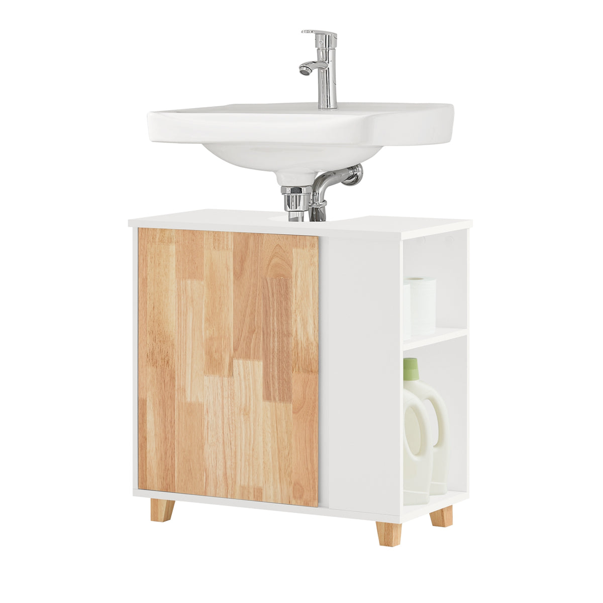 SoBuy BZR75-W, Under Sink Cabinet Bathroom Vanity Unit Bathroom Storage Cabinet, White-clearance
