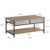 SoBuy FBT107-PF, Living Room Table Sofa Table TV Stand Table with 2 Fabric Drawers, Brown