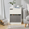 SoBuy FBT109-W, Sofa Side Table Bedside Lamp Table with Drawer and Fabric Basket, White