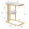 SoBuy FBT110-G, Side Table with 2 Shelves, Coffee Table Sofa Table Bedside Table, Gold