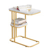 SoBuy FBT110-G, Side Table with 2 Shelves, Coffee Table Sofa Table Bedside Table, Gold