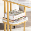 SoBuy FBT110-G, Side Table with 2 Shelves, Coffee Table Sofa Table Bedside Table, Gold