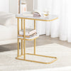 SoBuy FBT110-G, Side Table with 2 Shelves, Coffee Table Sofa Table Bedside Table, Gold