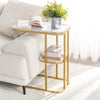 SoBuy FBT110-G, Side Table with 2 Shelves, Coffee Table Sofa Table Bedside Table, Gold