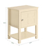 SoBuy FBT113-MI, Lamp Table Bedside Table Night Stand with 1 Door and 1 Shelf, Beige
