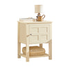 SoBuy FBT113-MI, Lamp Table Bedside Table Night Stand with 1 Door and 1 Shelf, Beige