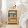 SoBuy FBT113-MI, Lamp Table Bedside Table Night Stand with 1 Door and 1 Shelf, Beige