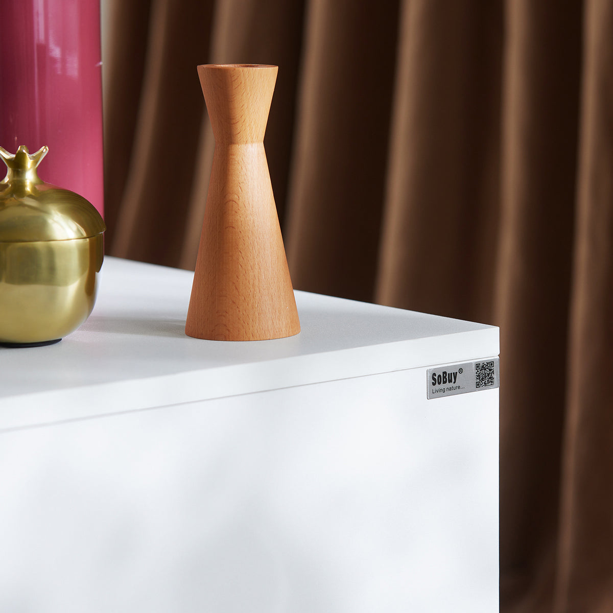 SoBuy FBT115-W, Bedside Table Bedside Cabinet Nightstand with 2 Drawers, Side Table for Bedroom Living Room White W40 x D40 x H47cm