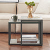 SoBuy FBT35-HG, Nesting Tables Set of 2 Coffee Table Side Table End Table, Grey-clearance