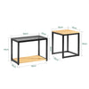 SoBuy FBT35-SCH, Nesting Tables Set of 2 Coffee Table Side Table End Table, Black