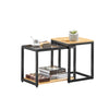 SoBuy FBT35-SCH, Nesting Tables Set of 2 Coffee Table Side Table End Table, Black