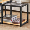 SoBuy FBT35-SCH, Nesting Tables Set of 2 Coffee Table Side Table End Table, Black