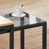 SoBuy FBT35-SCH, Nesting Tables Set of 2 Coffee Table Side Table End Table, Black