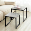 SoBuy FBT42-HG, Nesting Tables, Set of 2 Coffee Table Side Table End Table, Grey