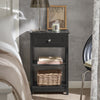 SoBuy FBT46-SCH, Bedside Table with 1 Drawer 2 Shelves, Lamp Table Night Stand, Black