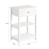 SoBuy FBT46-W, Beside Table with 1 Drawer 2 Shelves, End Table Lamp Table Night Stand, White