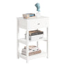 SoBuy FBT46-W, Beside Table with 1 Drawer 2 Shelves, End Table Lamp Table Night Stand, White