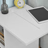 SoBuy FBT48-W, Side Table End Table on Wheels with 2 Storage Shelves & Tablet Holder, White
