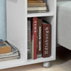 SoBuy FBT48-W, Side Table End Table on Wheels with 2 Storage Shelves & Tablet Holder, White