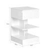 SoBuy FBT49-Wx2, Set of 2 Bedside Table Bedside Cabinet Nightstand with 1 Drawer & 2 Shelves, Side Table for Bedroom Living Room White W39 x D39 x H65cm