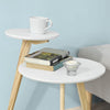 SoBuy FBT53-WN, 2 Tiers Round Wooden Side Table, Tea Coffee Table, End Table, White