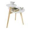 SoBuy FBT53-WN, 2 Tiers Round Wooden Side Table, Tea Coffee Table, End Table, White