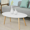 SoBuy FBT61-W, Oval Wooden Coffee Table Living Room Table, White