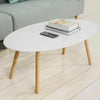 SoBuy FBT61-W, Oval Wooden Coffee Table Living Room Table, White