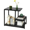 SoBuy FBT65-SCH, Side Table End Table Living Room Table with Storage Shelf, Black