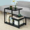 SoBuy FBT65-SCH, Side Table End Table Living Room Table with Storage Shelf, Black